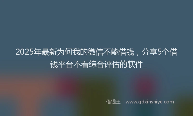 2025年最新为何我的微信不能借钱，分享5个借钱平台不看综合评估的软件