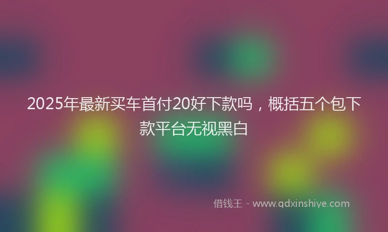 2025年最新买车首付20好下款吗，概括五个包下款平台无视黑白