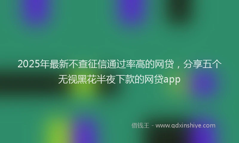 2025年最新不查征信通过率高的网贷，分享五个无视黑花半夜下款的网贷app