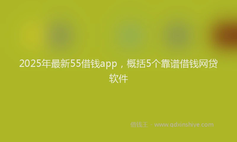 2025年最新55借钱app，概括5个靠谱借钱网贷软件