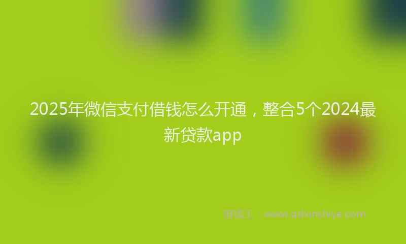 2025年微信支付借钱怎么开通，整合5个2024最新贷款app