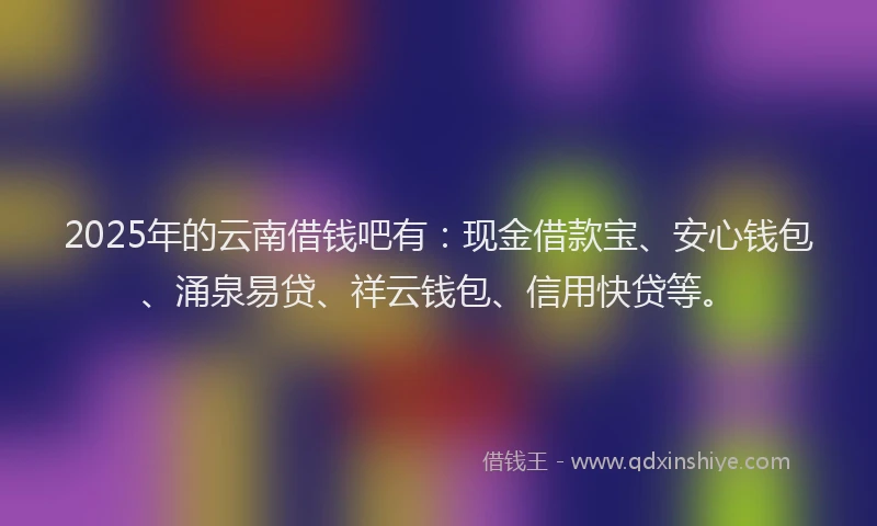 2025年的云南借钱吧有：现金借款宝、安心钱包、涌泉易贷、祥云钱包、信用快贷等。