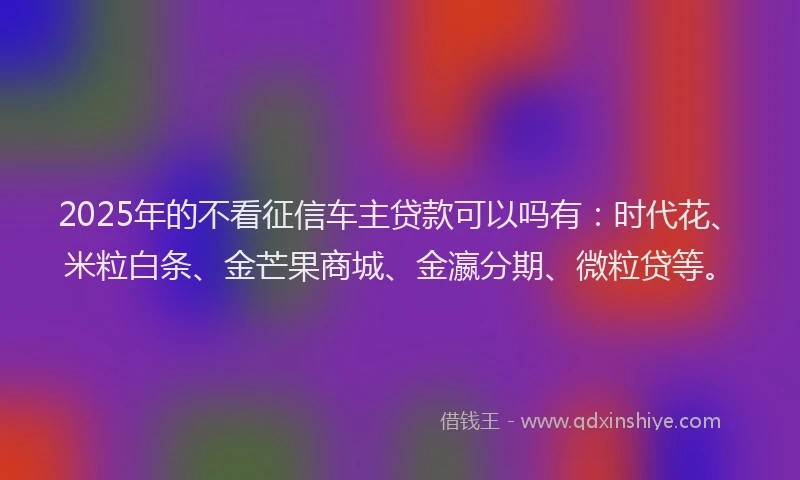 2025年的不看征信车主贷款可以吗有：时代花、米粒白条、金芒果商城、金瀛分期、微粒贷等。