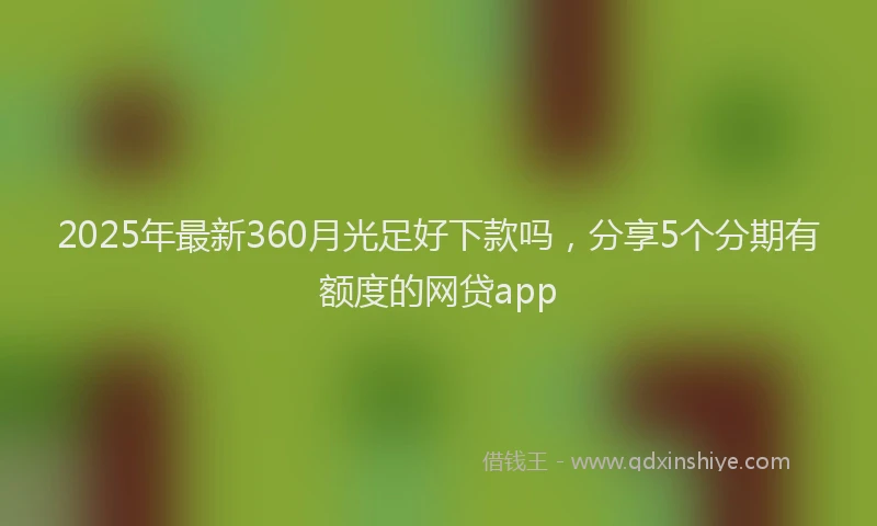 2025年最新360月光足好下款吗，分享5个分期有额度的网贷app
