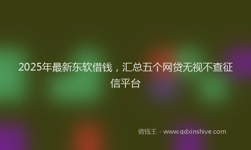 2025年最新东软借钱，汇总五个网贷无视不查征信平台