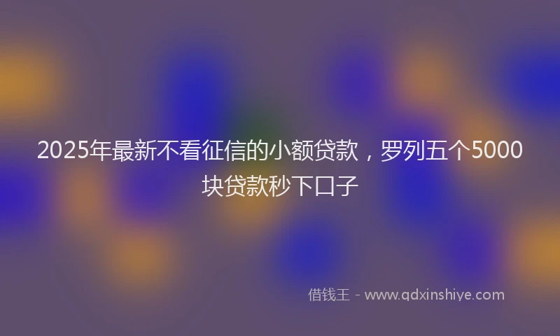 2025年最新不看征信的小额贷款，罗列五个5000块贷款秒下口子