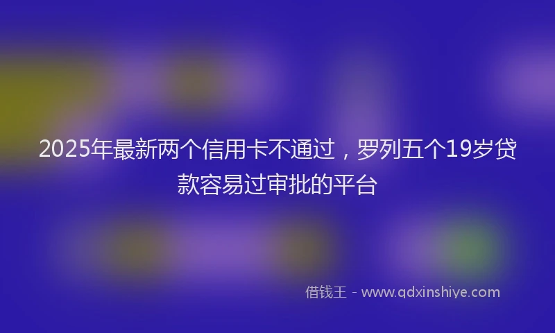 2025年最新两个信用卡不通过，罗列五个19岁贷款容易过审批的平台