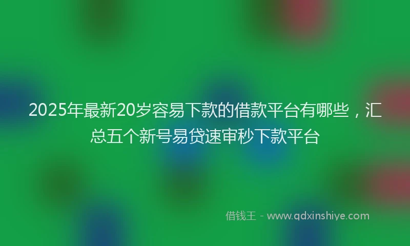 2025年最新20岁容易下款的借款平台有哪些，汇总五个新号易贷速审秒下款平台