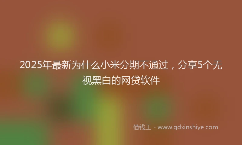 2025年最新为什么小米分期不通过，分享5个无视黑白的网贷软件