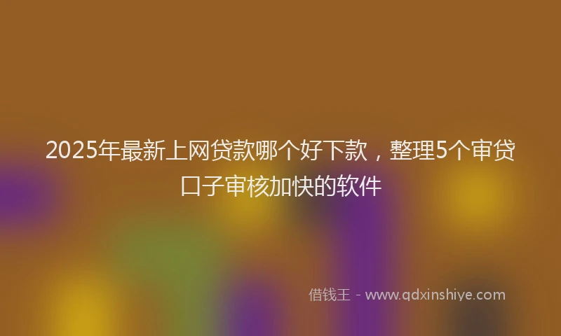 2025年最新上网贷款哪个好下款，整理5个审贷口子审核加快的软件