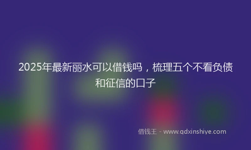 2025年最新丽水可以借钱吗，梳理五个不看负债和征信的口子
