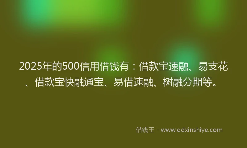 2025年的500信用借钱有：借款宝速融、易支花、借款宝快融通宝、易借速融、树融分期等。