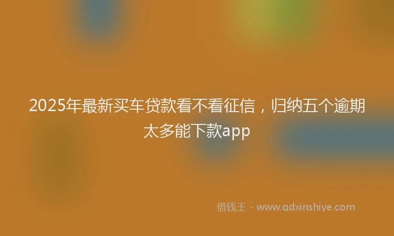 2025年最新买车贷款看不看征信，归纳五个逾期太多能下款app