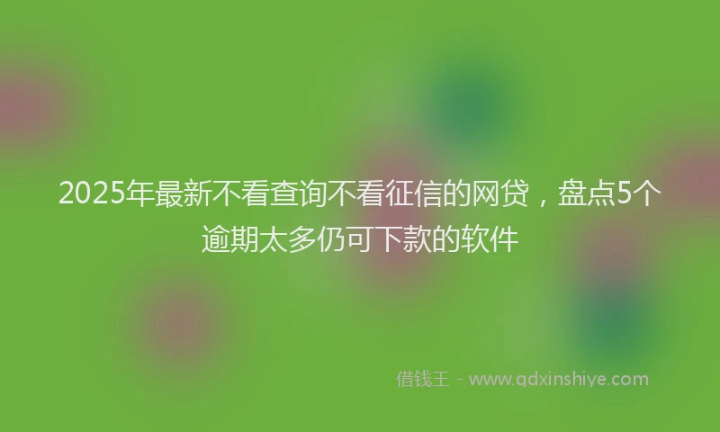 2025年最新不看查询不看征信的网贷，盘点5个逾期太多仍可下款的软件