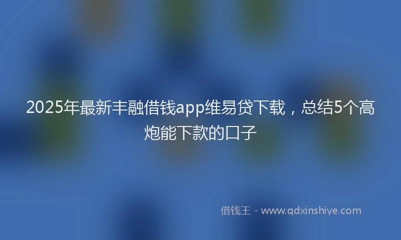 2025年最新丰融借钱app维易贷下载，总结5个高炮能下款的口子