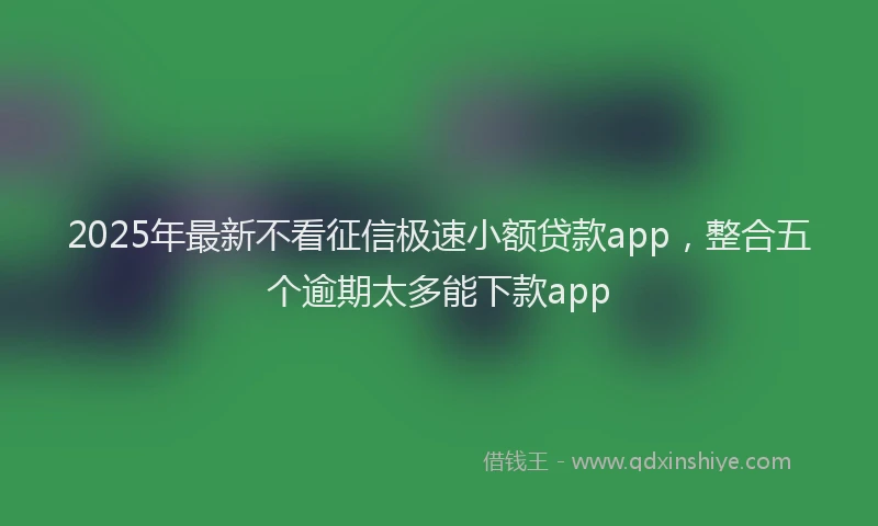 2025年最新不看征信极速小额贷款app，整合五个逾期太多能下款app