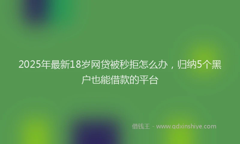 2025年最新18岁网贷被秒拒怎么办，归纳5个黑户也能借款的平台