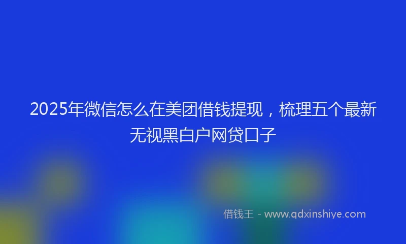 2025年微信怎么在美团借钱提现，梳理五个最新无视黑白户网贷口子