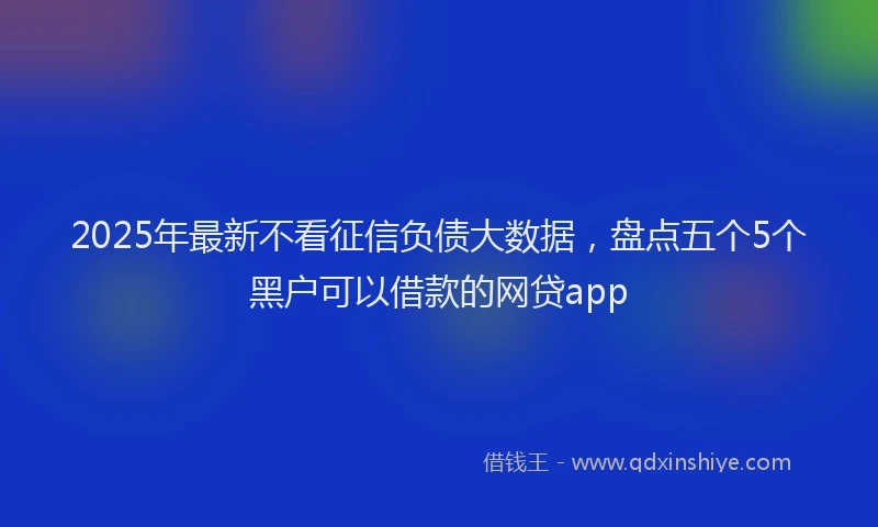 2025年最新不看征信负债大数据，盘点五个5个黑户可以借款的网贷app