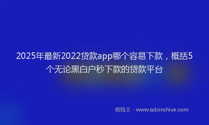 2025年最新2022贷款app哪个容易下款，概括5个无论黑白户秒下款的贷款平台