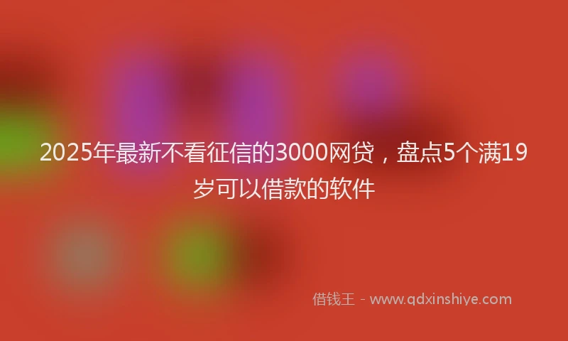2025年最新不看征信的3000网贷，盘点5个满19岁可以借款的软件