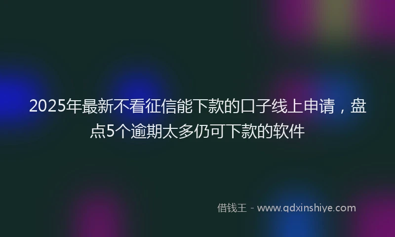 2025年最新不看征信能下款的口子线上申请，盘点5个逾期太多仍可下款的软件