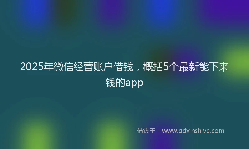 2025年微信经营账户借钱，概括5个最新能下来钱的app