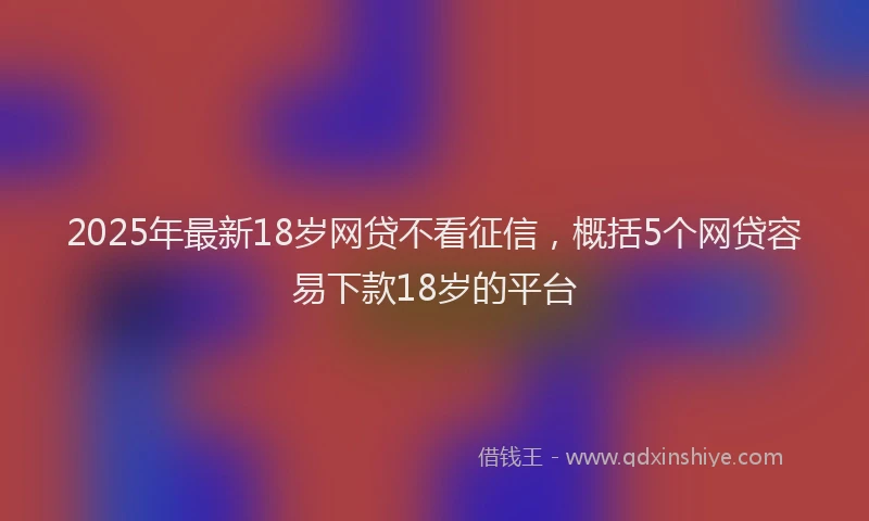 2025年最新18岁网贷不看征信，概括5个网贷容易下款18岁的平台