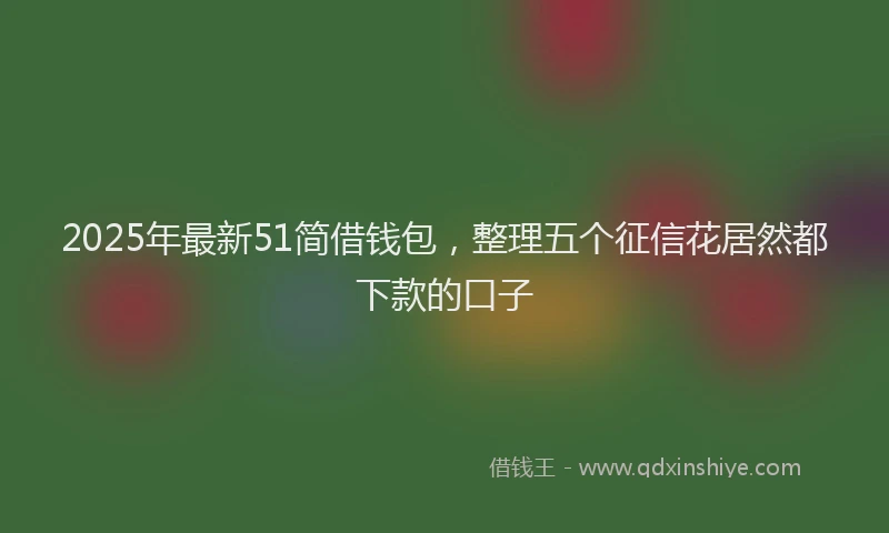2025年最新51简借钱包，整理五个征信花居然都下款的口子