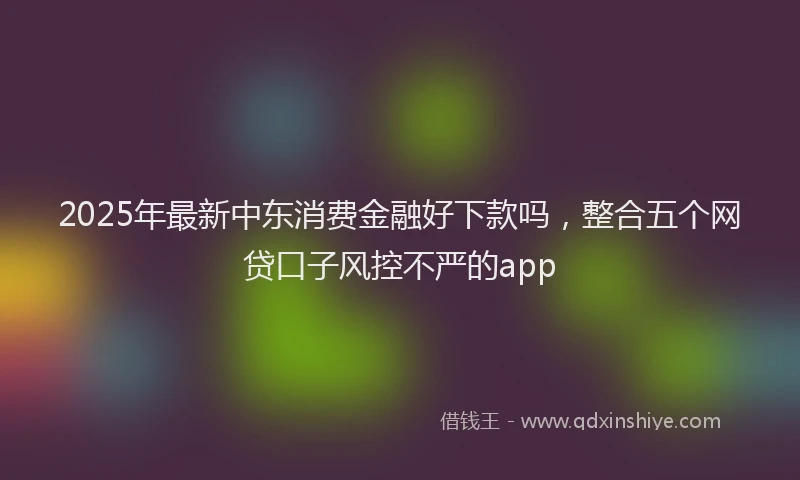 2025年最新中东消费金融好下款吗，整合五个网贷口子风控不严的app