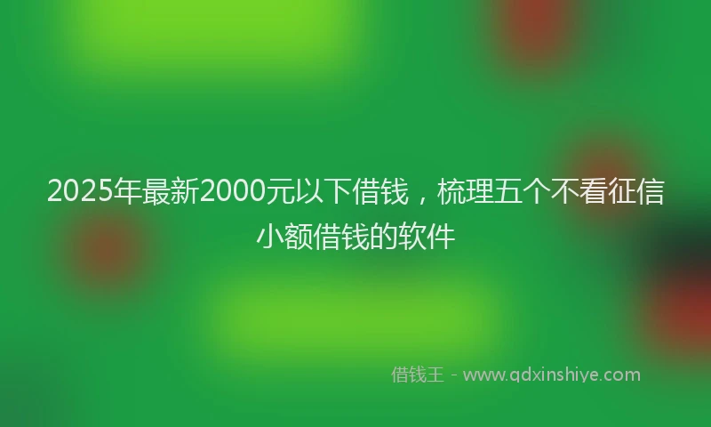 2025年最新2000元以下借钱，梳理五个不看征信小额借钱的软件