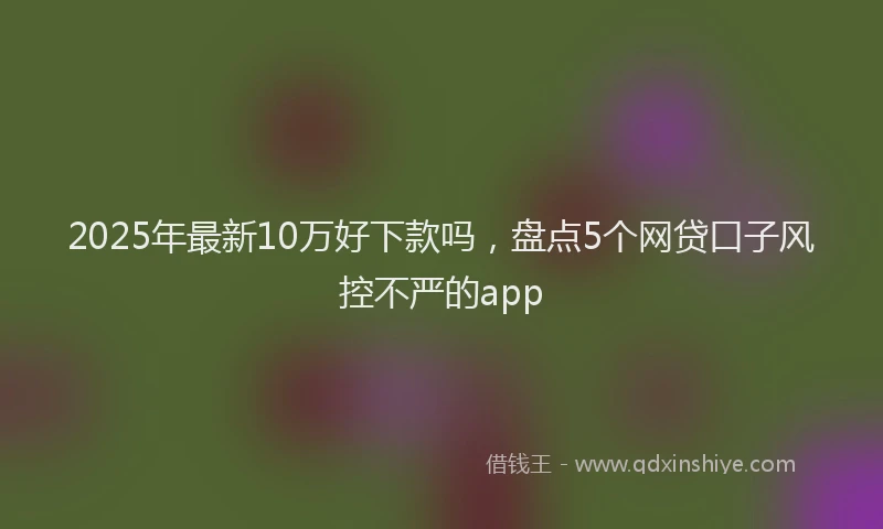 2025年最新10万好下款吗，盘点5个网贷口子风控不严的app