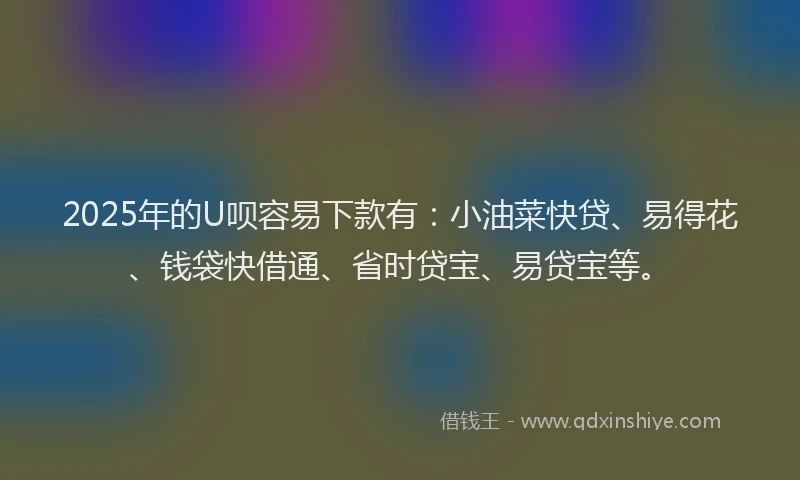 2025年的U呗容易下款有：小油菜快贷、易得花、钱袋快借通、省时贷宝、易贷宝等。
