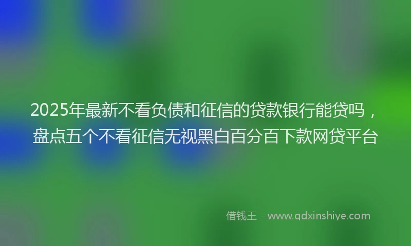 2025年最新不看负债和征信的贷款银行能贷吗，盘点五个不看征信无视黑白百分百下款网贷平台