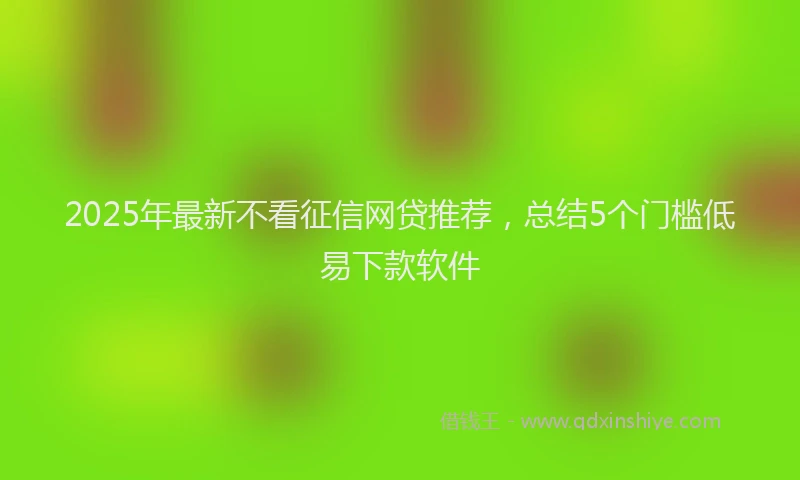 2025年最新不看征信网贷推荐，总结5个门槛低易下款软件
