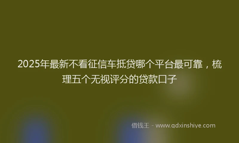 2025年最新不看征信车抵贷哪个平台最可靠，梳理五个无视评分的贷款口子