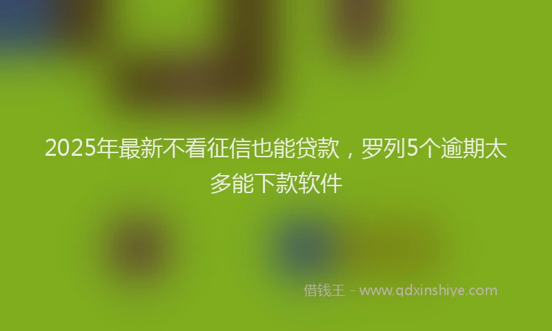 2025年最新不看征信也能贷款，罗列5个逾期太多能下款软件