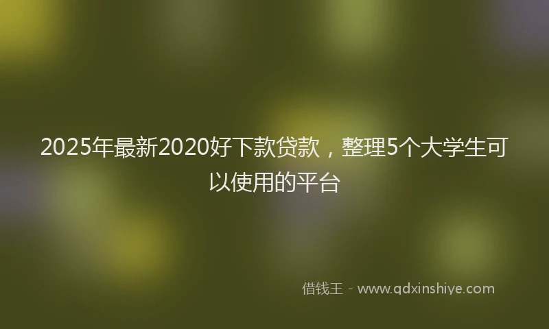 2025年最新2020好下款贷款，整理5个大学生可以使用的平台