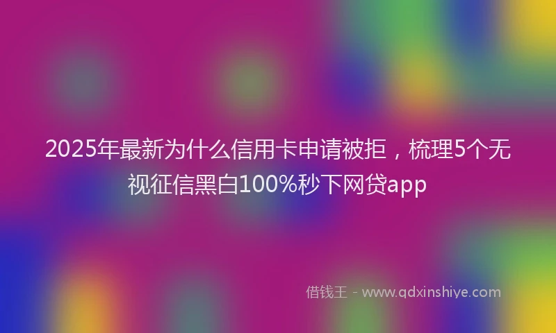 2025年最新为什么信用卡申请被拒，梳理5个无视征信黑白100%秒下网贷app