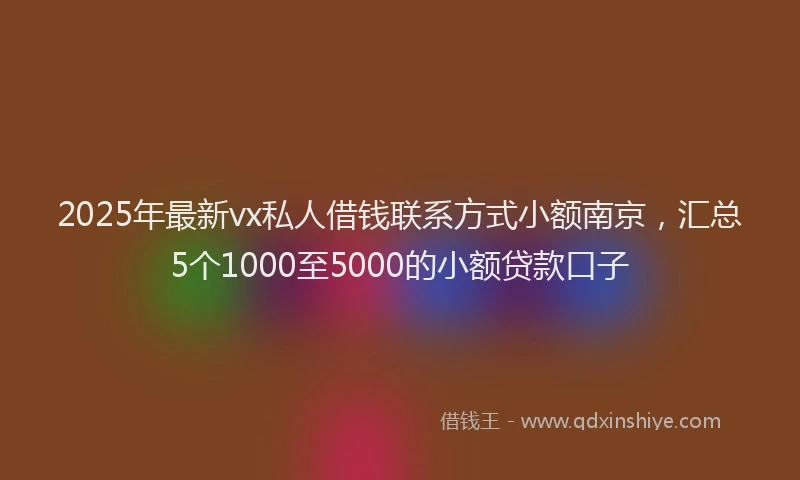 2025年最新vx私人借钱联系方式小额南京，汇总5个1000至5000的小额贷款口子