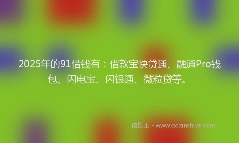 2025年的91借钱有：借款宝快贷通、融通Pro钱包、闪电宝、闪银通、微粒贷等。