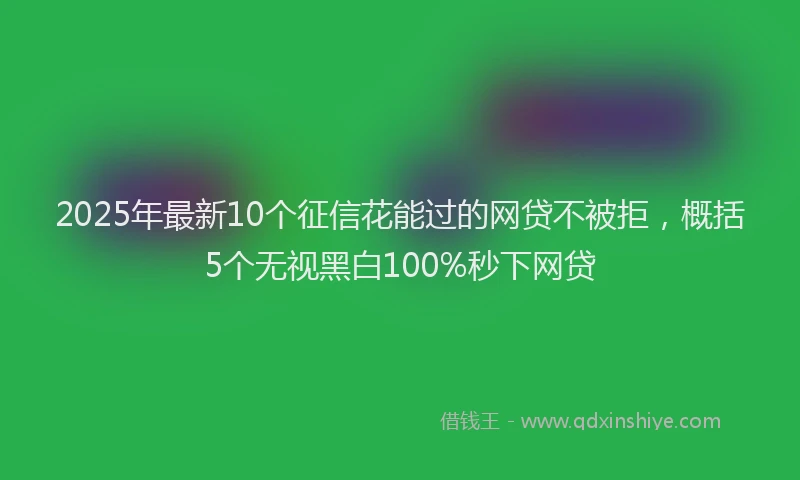 2025年最新10个征信花能过的网贷不被拒，概括5个无视黑白100%秒下网贷
