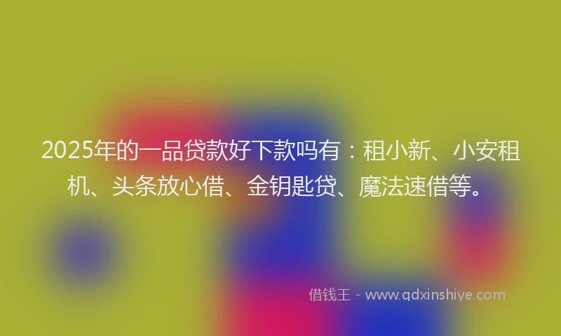 2025年的一品贷款好下款吗有：租小新、小安租机、头条放心借、金钥匙贷、魔法速借等。