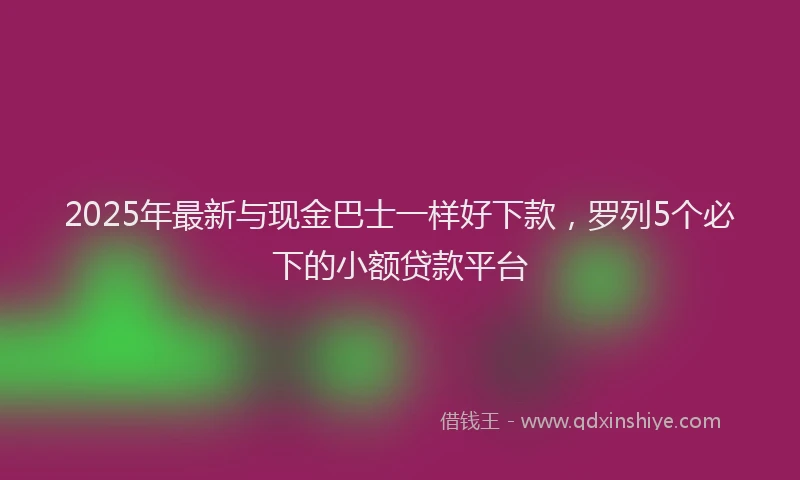 2025年最新与现金巴士一样好下款，罗列5个必下的小额贷款平台