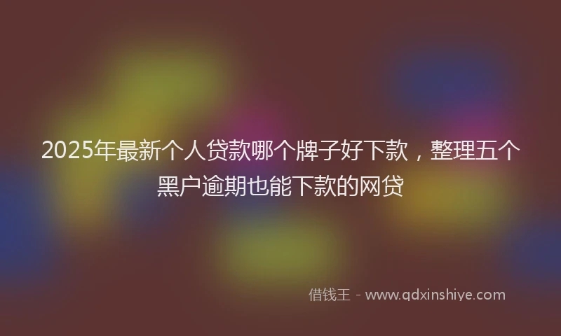 2025年最新个人贷款哪个牌子好下款，整理五个黑户逾期也能下款的网贷