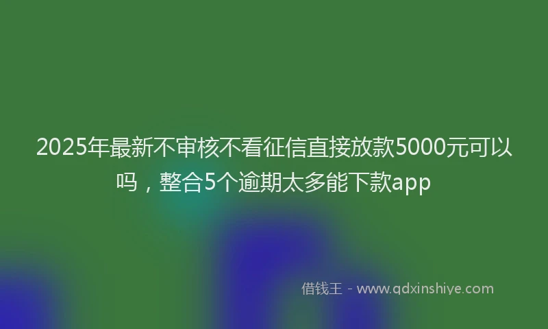 2025年最新不审核不看征信直接放款5000元可以吗，整合5个逾期太多能下款app