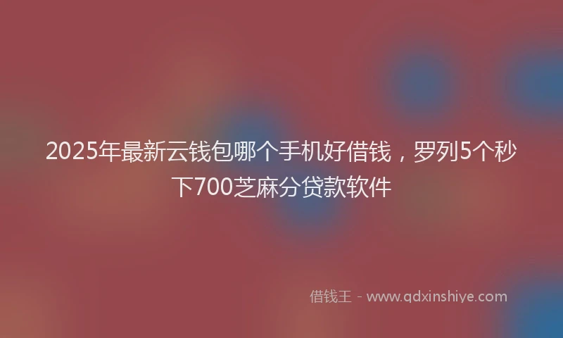 2025年最新云钱包哪个手机好借钱，罗列5个秒下700芝麻分贷款软件