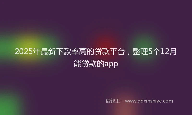 2025年最新下款率高的贷款平台，整理5个12月能贷款的app