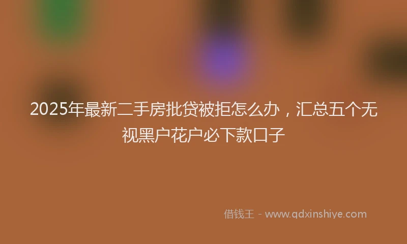 2025年最新二手房批贷被拒怎么办，汇总五个无视黑户花户必下款口子