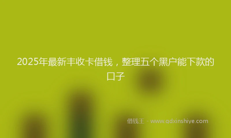 2025年最新丰收卡借钱，整理五个黑户能下款的口子